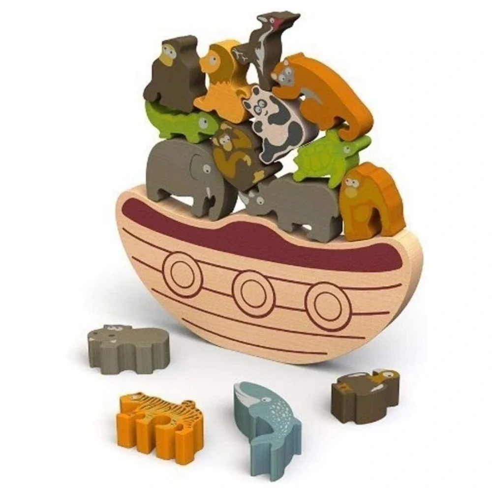 BeginAgain Balance Boat‎ Endangered Animals Game Wooden Motor Play 3+ Complete